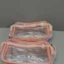 uxcell Clear Toiletry Bag, 12 Pcs PVC Transparent Makeup Bag for Women Man, Cosmetic Pouch Bags with Zipper for Travel Makeup Organizer Pouch, Pink(XL)