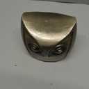 Owl Figurine MCM Paperweight 6" Gold Tone Metal