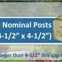 Nominal 4.5" x4.5" Plastic Pyramid Vinyl Fence Post Cap with Pre-Drilled Hole Black or White Multiple Quantities (8, Black)