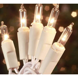 HISHINY Christmas Lights 100 Count Mini Clear Lights 21ft White Wire Christmas Tree String Lights Set for Outdoor Indoor Christmas Decorations Wedding Valentines Day Decor,UL Certified (21feet