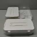 BTSKY 3 Pack Clear Plastic Storage Box with Handle & Flap Lid, Portable Craft Organizers and Storage Box Art Supply Storage Organizer Multipurpose Plastic Sewing Box for Beads Pencils Sticky Notes