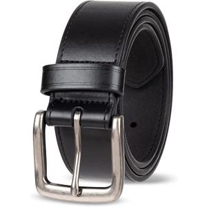 Amazon Essentials Men's Raw Edge Jeans Belt (40, Black)