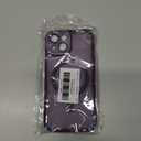 YEMORAN Compatible with iPhone 15 Case with Built-in Camera Lens Protectors Translucent Magnetic iPhone 15 Phone Case 6.1" [Compatible with Mag-Safe][Great Grip Feeling], Purple