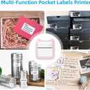 Mini Sticker Printer, Portable Thermal Printer, Inkless Pocket Maker for Study Notes, Pictures, DIY, Label, Photos, DIY, Compatible with iOS & Android