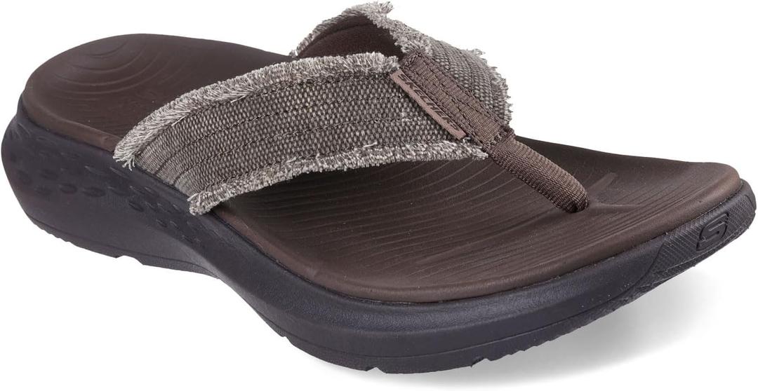 Skechers Men's USA Parson Sd - Gino Thong Sandal With Frayed Edges (10, Choc)
