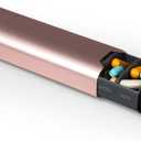 7 Day Weekly Pill Organizer by mbarc - Premium Stylish Aluminum and Wood Large Capacity Pill Box for Supplements, Pills, Vitamins and Medicine. (Satin Rose)