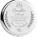 Soulpetals Daughter Gifts Compact Mirror for Daughter from Dad Mom, Daughter Birthday Gifts for Daughter Engraved Makeup Mirror for Daughter