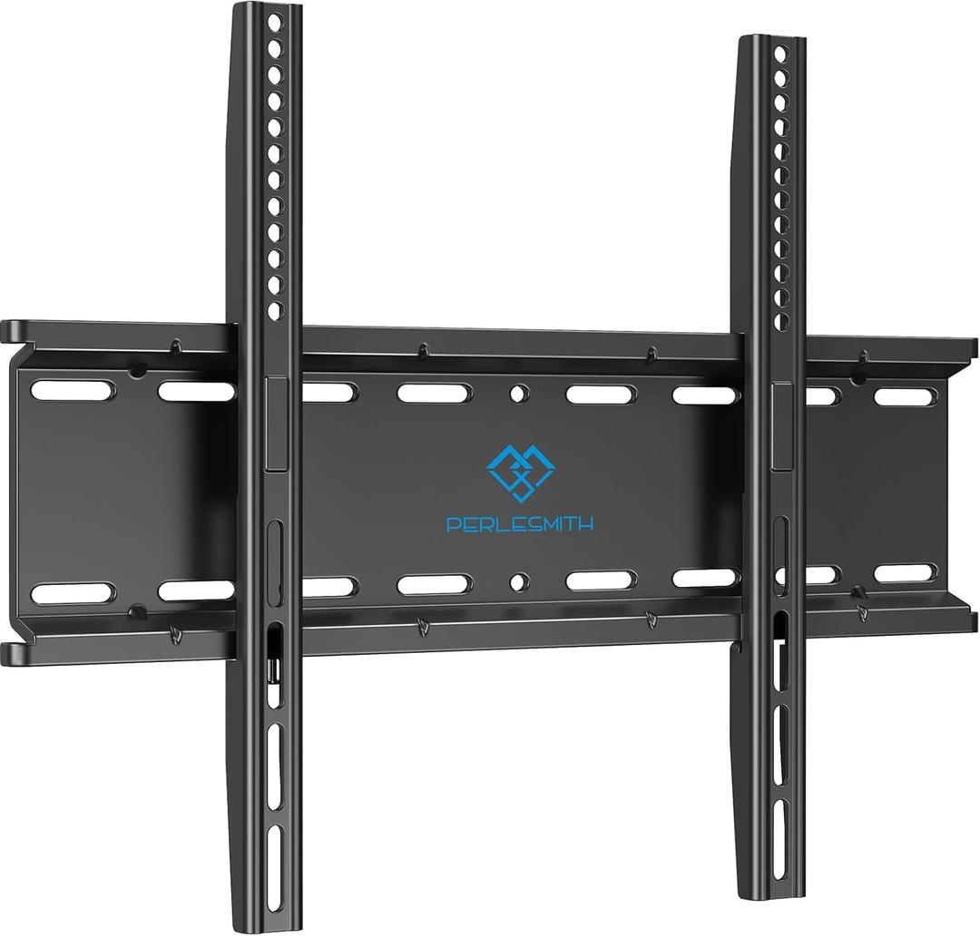 PERLESMITH Fixed TV Wall Mount Bracket, Low Profile Design for Most 26-60 inch LED LCD OLED-4K Flat Screen TVs up to 115lb, Ultra Slim Fixed TV Mount with Max VESA 400x400mm Fits 16 inch Wood Stud