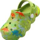 Toddler Clogs Boys Girls Kids Dinosaur Garden Shoes Slip on Sandals Slides Water Summer Shoes for Outdoor Beach Pool (6-7 Toddler, Dinogreen)