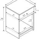 Furinno Tidur Nightstand, 1-Pack, French Oak Grey, 1-Pack Knob, 15.67"D x 17.72"W x 24.14"H