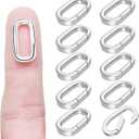 Carabiner Clip Pendant Clasp for Jewelry Making,18K Gold and Silver Necklace Clasp and Closures Jewelry Carabiner Charm Clasp for Necklace Bracelet (10Pcs Silver, M (0.75 * 0.37 * 0.12in))