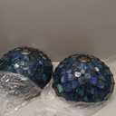 Tiffany Table Lamp Stained Glass Lamp 12X12X19 Inch Antique Reading Light (Sea Blue Pear)