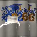 2 x Senior 2026 Graduation Decoration Cake Topper Glitter Grad Sticks Congratulations Ideas Blue Orange