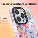 ChiCsFleur for iPhone 13 Pro Max Case, TPU Phone case with Camera Protection for Women Girls Teens - Coastal Collage Pink Bow Disco Ball Y2K Gift Tropical Floral Blue White Sorority Aesthetic Unique (MarineOcean)