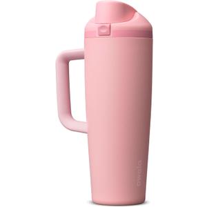 Owala FreeSip Tumbler Insulated Stainless Steel Water Bottle with Built-in Straw and Side Handle, For Travel, Work, School, and Sports, 30oz, BPA Free, Leak Proof, Rose Quartz