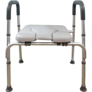 Sylvan Raised Toilet Seat with Adjustable Height, Armrests, and Non-Slip Design - Comfortable & Safe Elevation for Seniors and Individuals with Mobility Challenges (Standard)