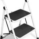 Jack Boss 2 Step Ladder, Folding Lightweight Step Stool with Wide Anti-Slip Pedal for Home, Office, Kitchen and Garage, Service Height 18.5 inch, 400 lbs Capacity