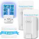 Fly Trap lndoor, 2 Pack Plug-in Insect Trap with 6 Refills, Fruit Fly Trap for Indoors, Gnat Killer for Flies, Mosquitoes, Moths & Other Flying Bugs (2 Device+6 Refill)