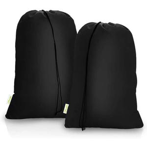2 Pack Heavy Duty Large Laundry Bag 28x45 inch Extra Hamper Bag Dirty Clothes Organizer Drawstring Cloth Laundry Bag for Travel Camp Home College Dorm Black