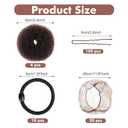 Brown Hair Bun Maker Kit - 4-in-1 Donut Sponge Hair Styling Set for Perfect Buns, Professional Hairs Net & U-Pins for Ballet, Dance