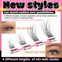 FANXITON Lash Clusters Kit Wispy Lashes Clusters Kit Natural C Lash Extensions Kit 280 Pcs Eyelash Clusters Kit with Lash Bond and Seal Tweezers Individual Lashes Kit