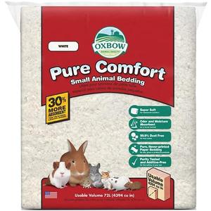 Oxbow Animal Health Pure Comfort Bedding, Rabbit, Hamster, & Guinea Pig Bedding, Bunny Supplies for Litter Box, Pet Safe, 99.9% Dust-Free, White Paper, 72 Liter Bag