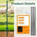 Weysat 10 Pack 4 ft Metal Fence Post and 3x50 ft Wire Fence Sturdy Duty Garden U Post with Hot-Dipped Galvanized After Welding for Yard, Outdoor Wire