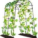 Lalahoni Garden Arch Trellis for Climbing Plants Outdoor, 7.8 Feet Tall Metal Large Archway Arbor Trellis Vine Plant Vegetables Squash Pumpkin Peas Beans Cucumber for Garden Raised Bed, Black