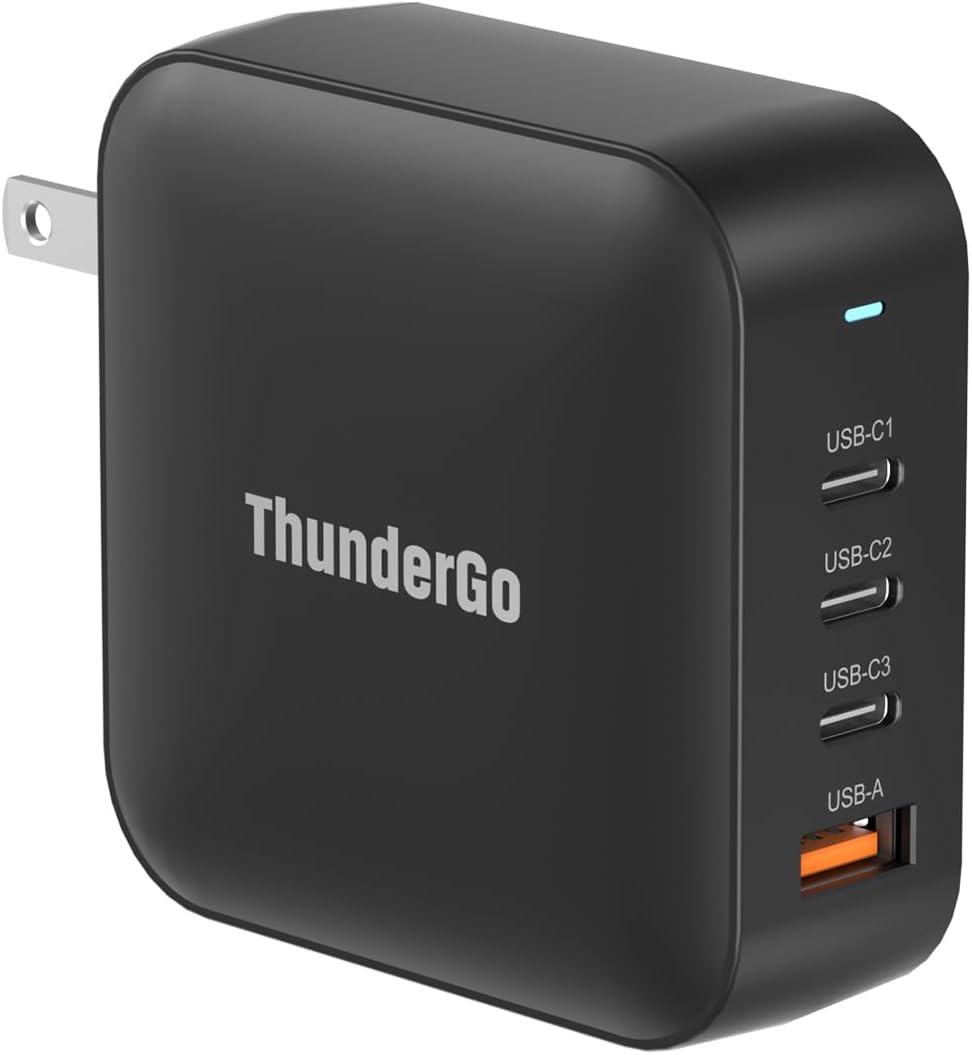 240W GaN Charger, 4-Port USB C Fast Charging Station with 140W Max PD 3.1 Port, Compact Travel Wall Adapter for MacBook Pro/Air M3/M2/M1, Laptops, iPhone 15/14, Galaxy S24/S23, iPad, Steam Deck, PD-121PT