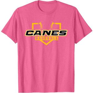 AS Canes Baseball Sports T-Shirt (Pink, L)