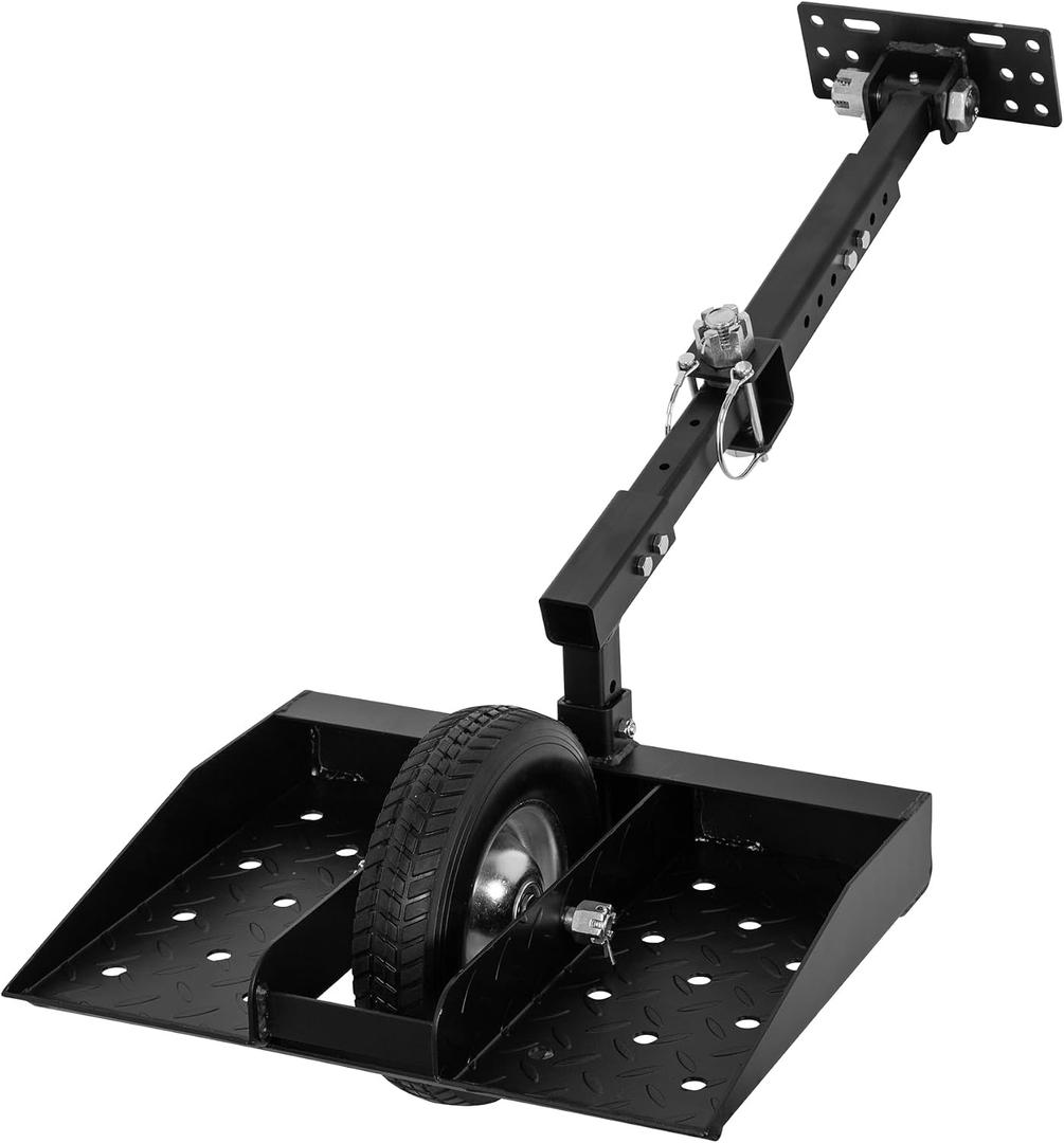 Lawn Mower Wheel Sulky, Walk Behind Mower-Sulky, Lawn Trailer with 10" Solid Tires for Mower, Easy Forward & Reverse Lawn Mower Trailer, Black