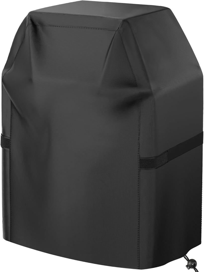 Grill Cover, 32 inch Small Gas Grill Cover for Outdoor Grill, Waterproof, Weather Resistant, UV & Fade Resistant, BBQ Grill Cover with Hook and Loop Straps, Black