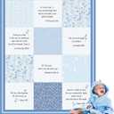 Oudain Christian Baby Blankets with Bible Verses Scripture Flowers Paisley Baby Receiving Baptism Blanket Christian Christening Gifts for Newborn Kids, 30 x 40 Inch(Blue)
