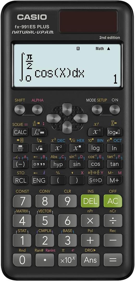Casio fx-991ES Plus 2 Scientific Calculator with 417 Functions and Display, Natural