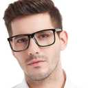 MARE AZZURO Oversized Square Reading Glasses Men Large Readers Big Face(Black, +3.00)