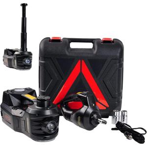 ROGTZ Electric Hydraulic Car Jack Kit 5 Ton 12V Portable Lift Range 17.7 Inch with Impact Wrench and Tire Inflator Pump for SUV Sedan Truck Car Repair Floor Jack for Vehicle Tire Change with LED Light (Color: Black+Wrench)