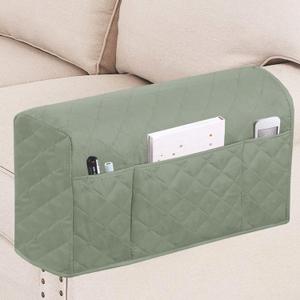 Turquoize 2 Pack Waterproof Armrest Covers for Chairs and Sofas - Couch Arm Covers with Side Pocket Anti-Slip Furniture Protector Washable Slipcovers Set of 2, Sage (Single Diamond- Sage)