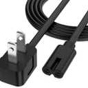 AGVEE 5ft 90 Degree Power Cord for Sony PS5/PS3 Slim, Xbox Series S/X, Xbox One S/X, 2 Prong C7 Universal TV Power Cable Replacement, Sleek Minimalist Design, Black