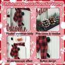 Christmas Decorations for Home Farmhouse Snowman Decoration Pinecones Merry Christmas Sign Iron Wooden Decorative Block Rustic Tabletop Xmas Party Holiday Dcor Indoor Outdoor