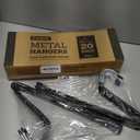 Zober Pants Hangers Non Slip - 20 Pack Open Ended Pants and Jean Hangers for Closet - Space Saving Clothes Hanger - Strong, Durable, Metal Pant Hangers (Black) (Chrome)