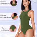 Avidlove Bodysuits for Women Crew Neck Sleeveless Body Suits Snap Closure Double Lined Tank Tops Bodysuit