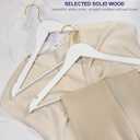 Amber Home 20 Pack White Wooden Coat Hangers with Gold Hook, White Wood Suit Hangers with Non-Slip Pant Bar, Clothes Hangers for Closet Organization, Shirts, Jackets, Dresses and Pants (White+Gold,20)