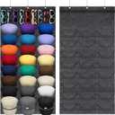 Hat Organizer Racks for Baseball Caps and Sunglasses, Hat Rack for Wall, Sunglass Organizer 24 Pockets 9 Holes(Gray)