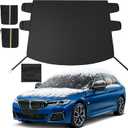 Windshield Cover for Ice and Snow, Heavy Duty 600D Oxford Fabric, Waterproof Car Snow Cover with Side Mirror Protector, for Cars, Compact SUVs, Winter Car Accessories