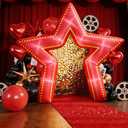 Movie Night Decorations Inflatable Star Arch 10ft Decorations Red Light Up Blow Up Star Sign for Movie Night Party, Carnival, Birthday, Circus Home Room Theater Decor Party Supplies