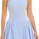 Homecoming Strapless Mini Dress Sexy Off Shoulder Corset Flowy Going Out Party Club Short Summer Dress for Women XS