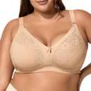 Minimizer Bras for Women Full Coverage No Underwire Plus Size T-Shirt Unlined Bra Skin 90E