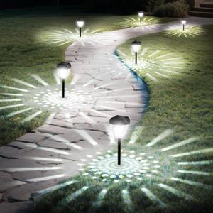 Ensenior 12-Pack Solar Lights Outdoor, 14.17" Auto ON/Off 6500K LED Solar Garden Lights for Pathway, Yard, Patio, Walkway, Planter, Waterproof, Energy-Efficient Landscape Lighting (Cool White)