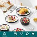 vancasso PLAYA Plates and Bowls Sets, 18 Pieces Beige Dinnerware Sets for Kitchen, Reactive Glaze Dishes Set for 6, Dishwasher and Microwave Safe