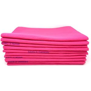 10 Pack Extra Large Original German Shammy Cloths Chamois Towels Super Absorbent for Pets, Parenting Tool Cleaning for Home and Commercial Use Wholesale Bulk (Pink)